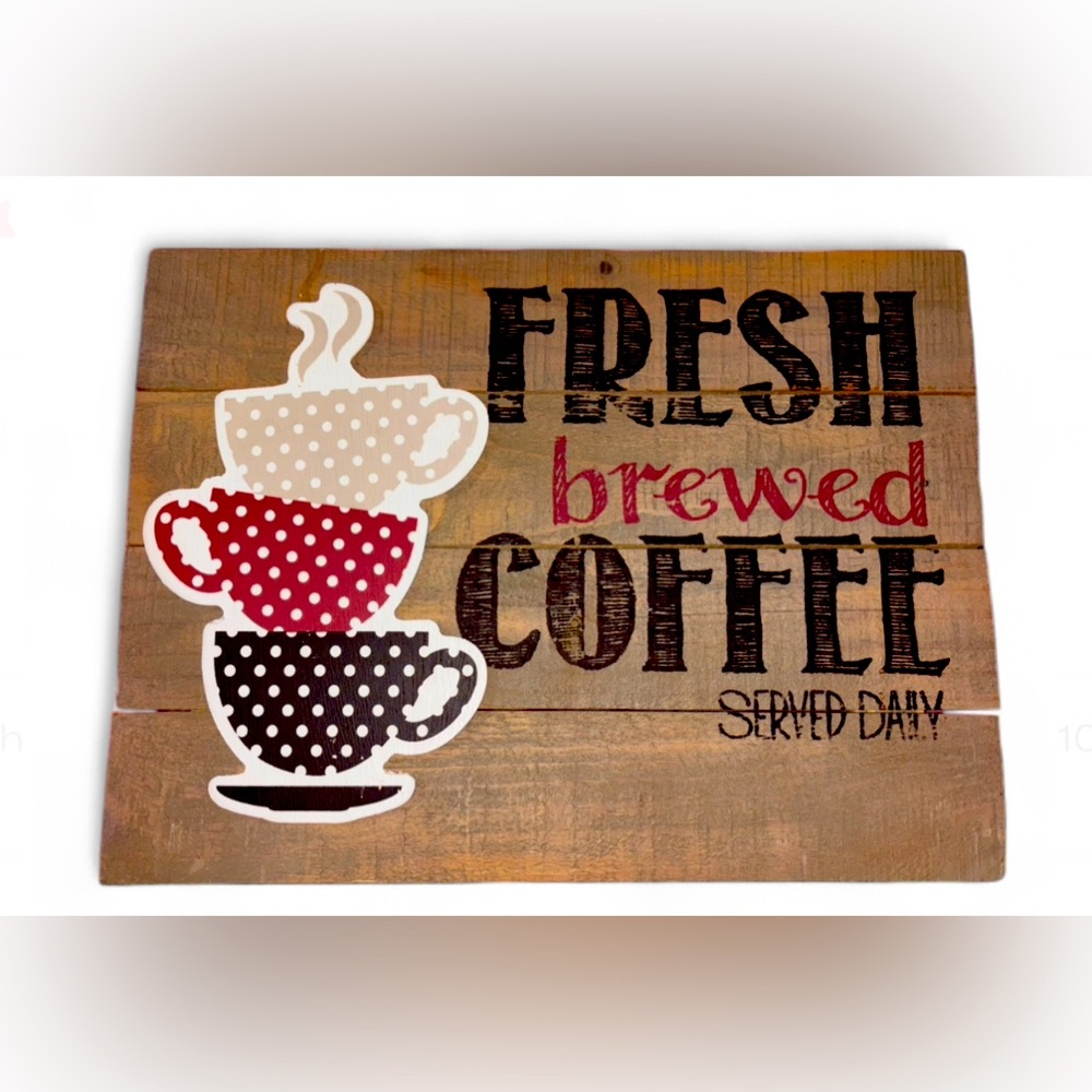 RUSTIC WOOD PLANK COFFEE SIGN